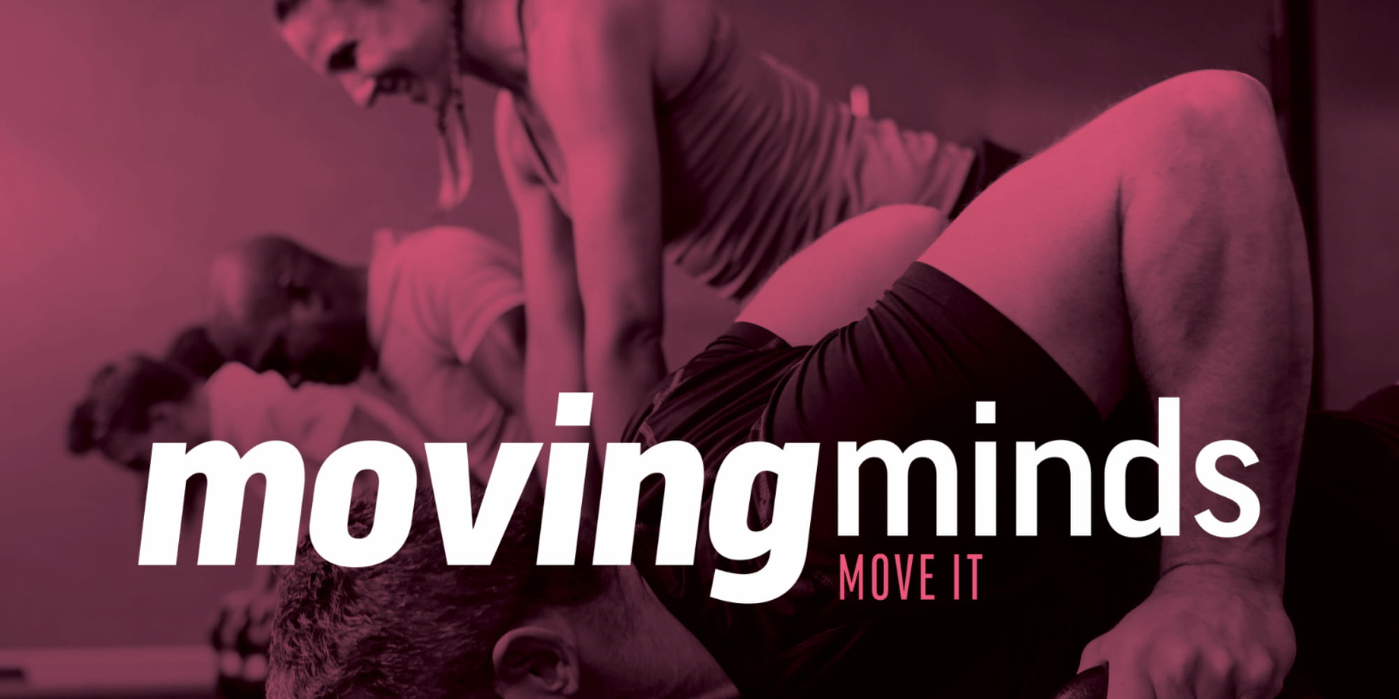 Image of people exercising in a gym with the text "Move It" overlayed
