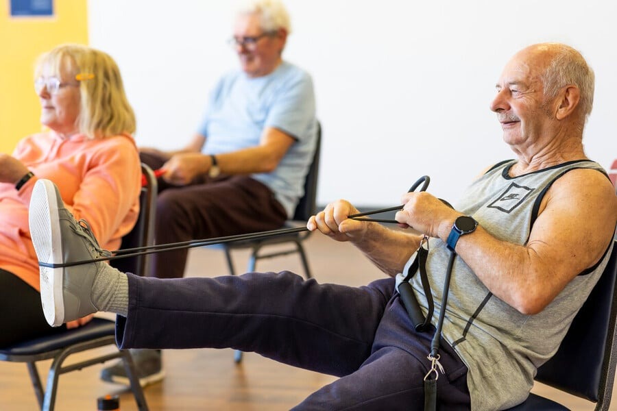 Older people doing exercise