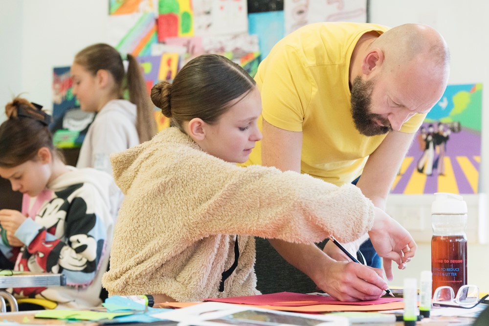 A blank page creative workshop in a library