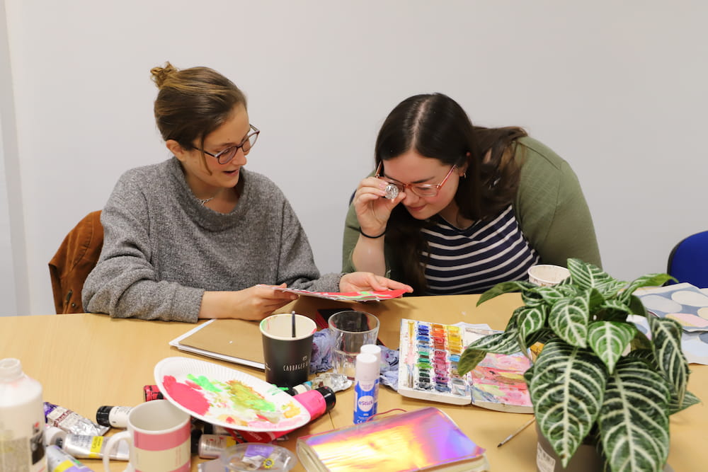 LAB participants resize Two participants at an artist LAB workshop