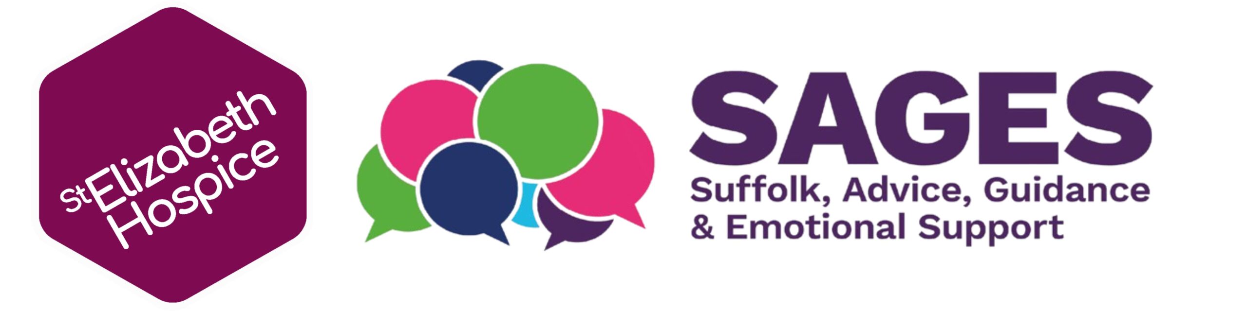 Logo for St Elizabeth Hospice next to logo for SAGES