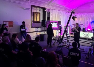 Behind the Scenes of the Book Clurb gig at Ipswich County Library. Photo taken by the students at Suffolk New College.