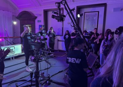 Behind the Scenes of the Book Clurb gig at Ipswich County Library. Photo taken by the students at Suffolk New College.