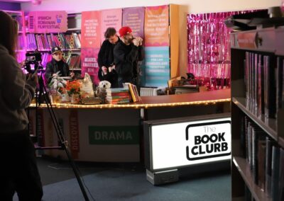 Behind the Scenes of the Book Clurb gig at Ipswich County Library. Photo taken by the students at Suffolk New College.