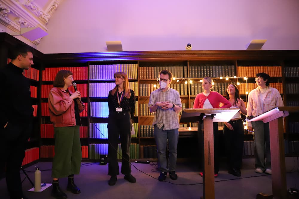 The BOUND/UNBOUND poetry collective performing