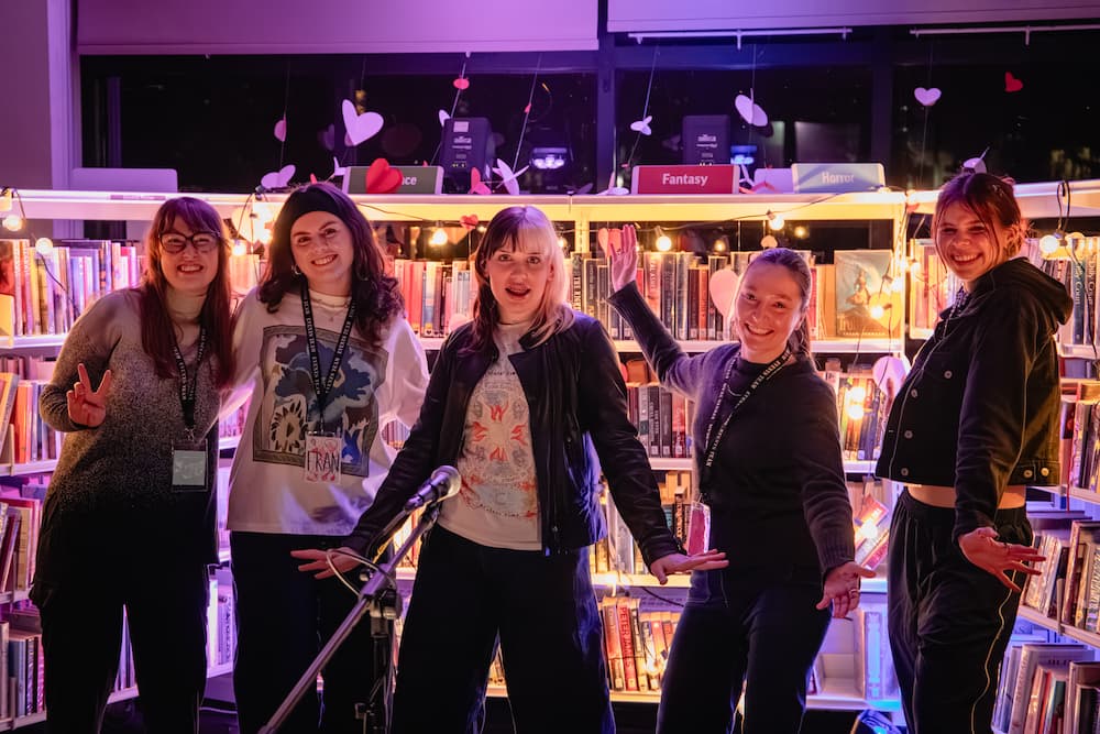 Booked crew with musician Sylvia