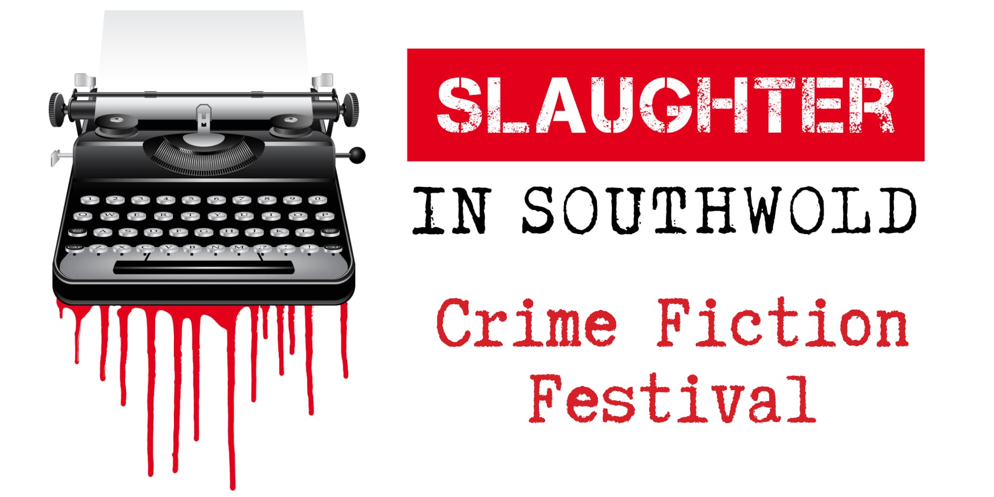 Slaughter in Southwold. An old-fashioned typewriter dripping blood.