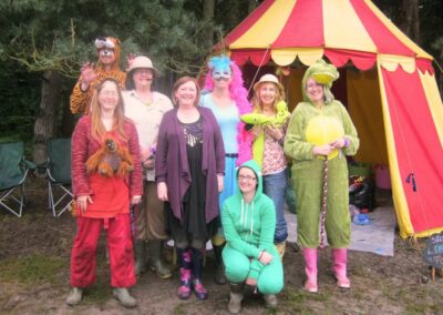 Library staff dressed up in fun costumes